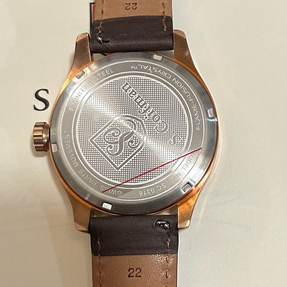 S Coifman Watch With 44mm Grey Face With Brown Leather Band - Picture 3 of 6
